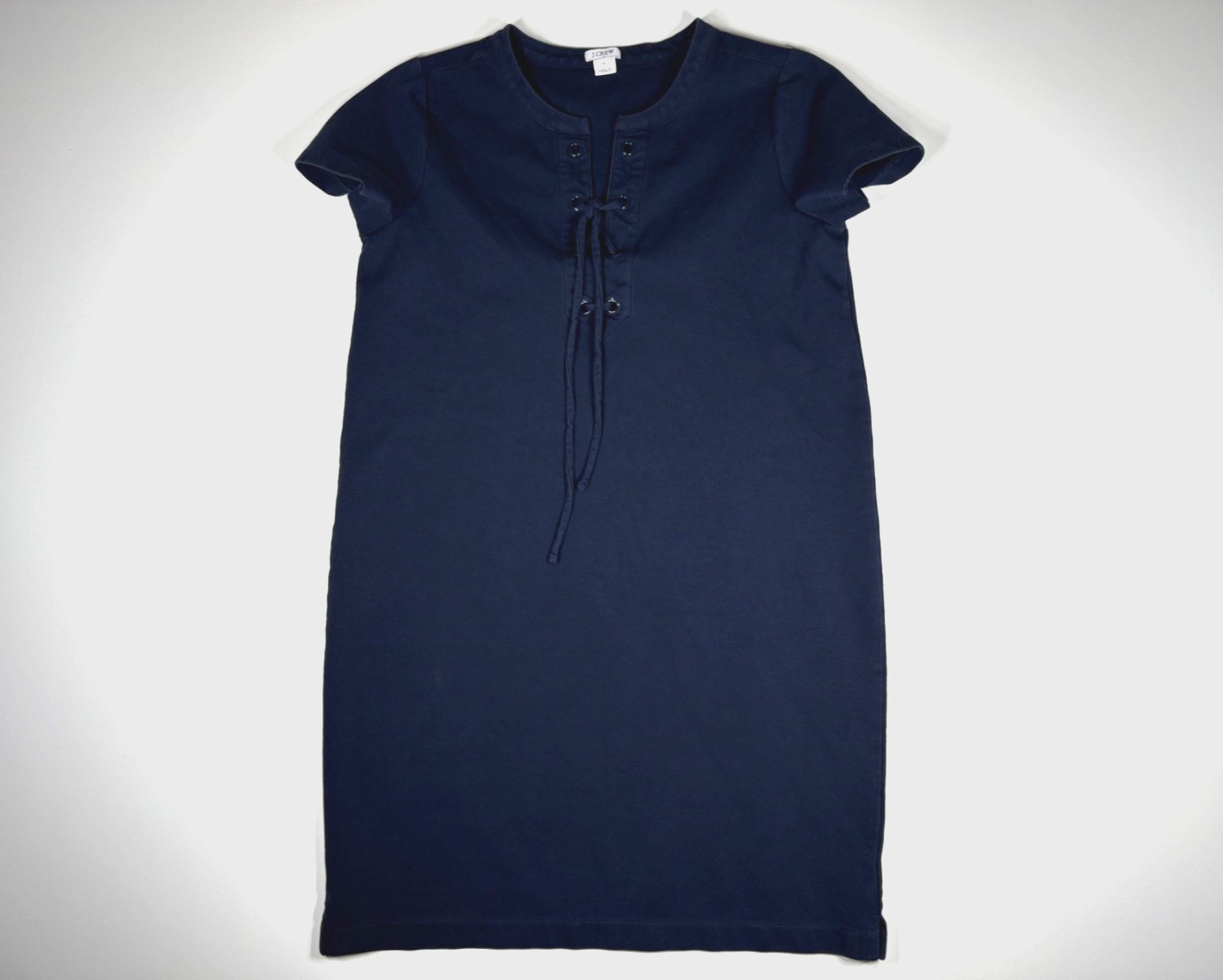 J Crew Dress Women Medium Blue V Neck Drawstring Cap Sleeve Casual Summer