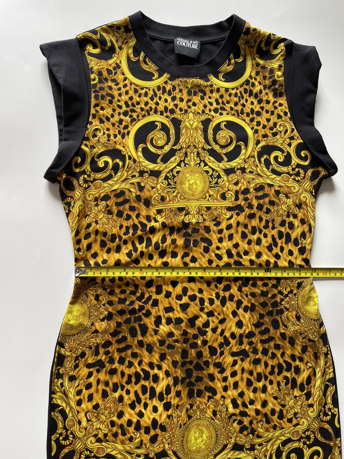 Versace Jeans Couture Dress Baroque Logo Print Jersey Size M