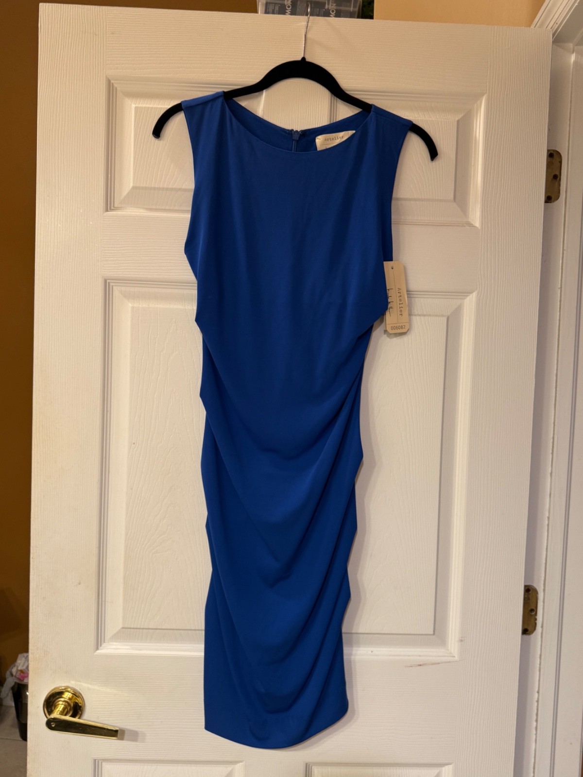 Nicole Miller Artelier Royal Blue Sexy Sleeveless Midi Bodycon Dress 8 NWT