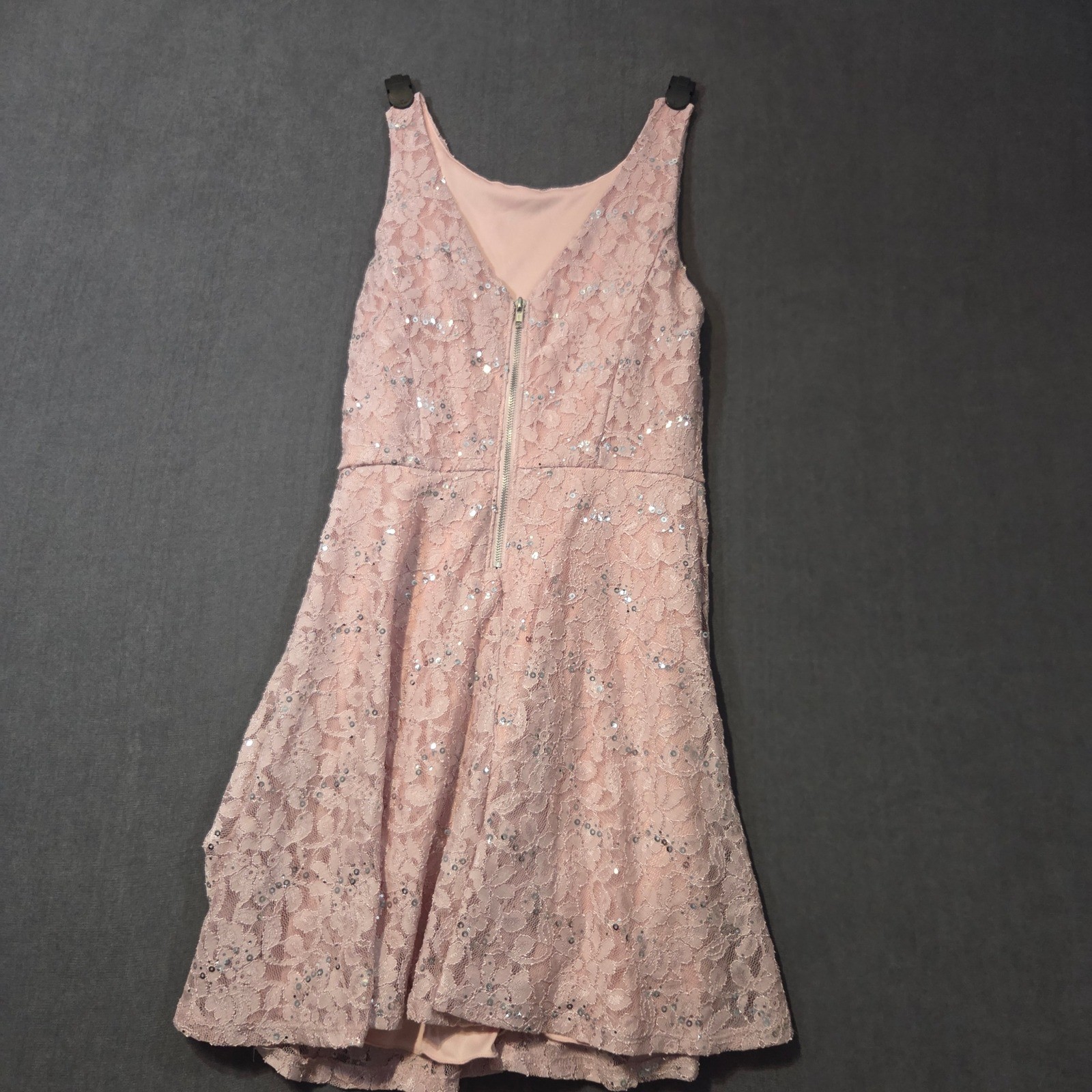 Speechless Lace Dress Juniors 7 Dusty Rose Sequin Fit & Flare D64428H58