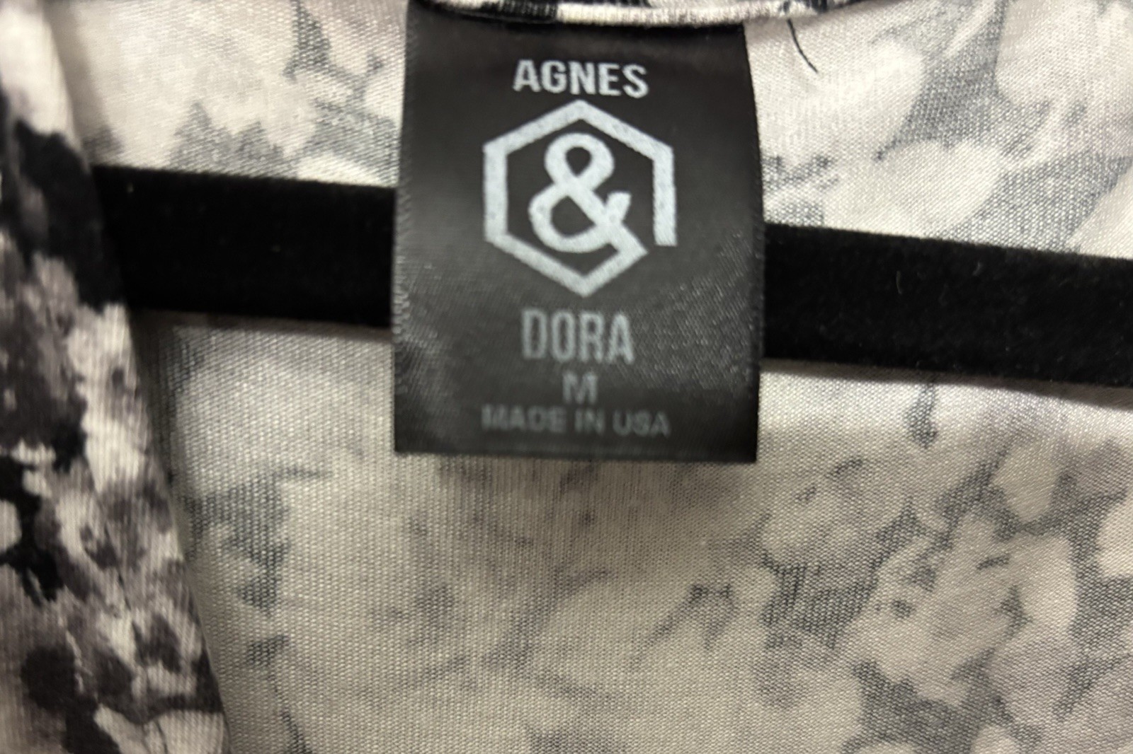 Agnes & Dora Womens M Maxi Dress Black White Floral V-Neck Cap Sleeve Long