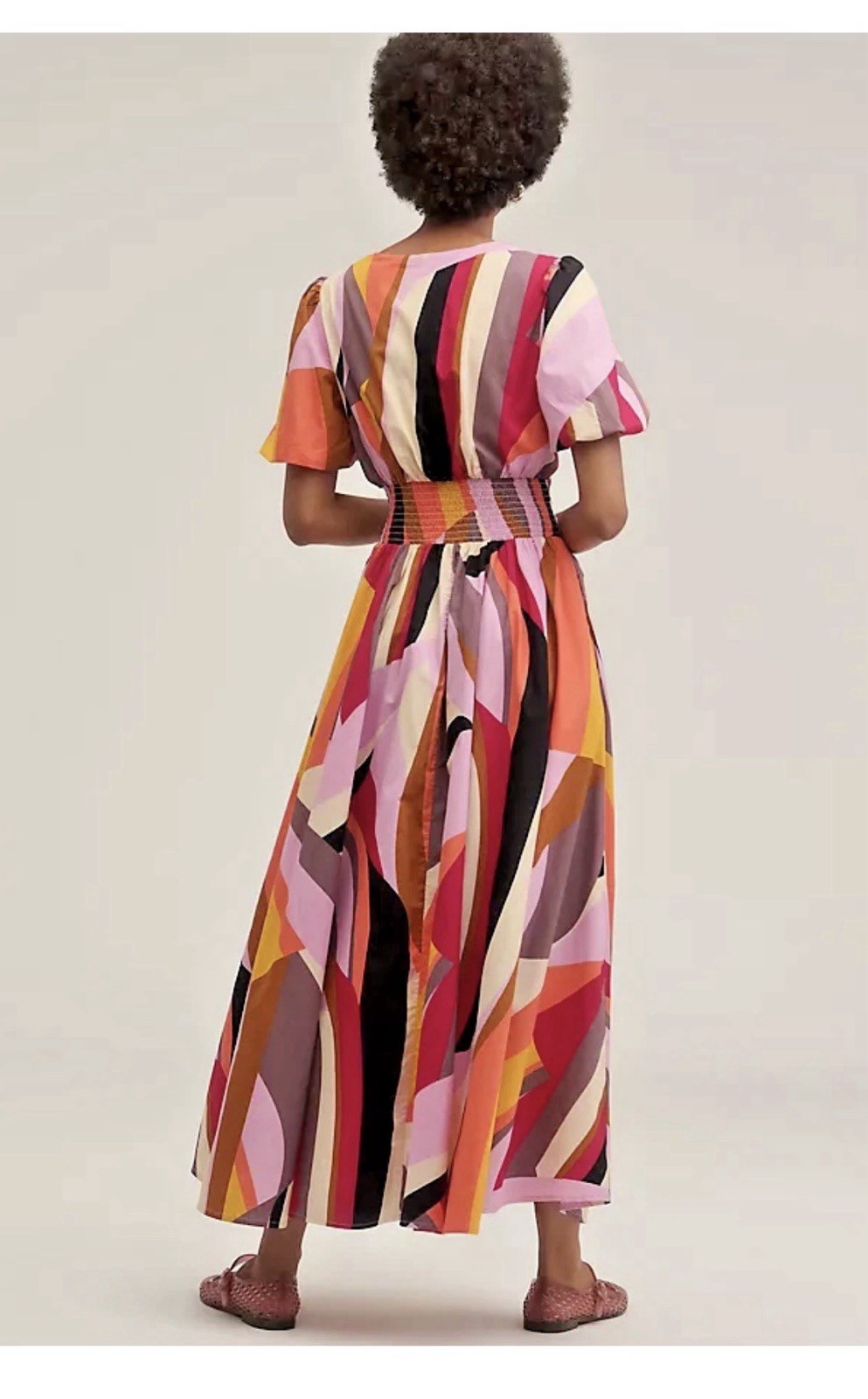 NWT ANTHROPOLOGIE medium Katerina Button Front dress in Lilac Geo motif