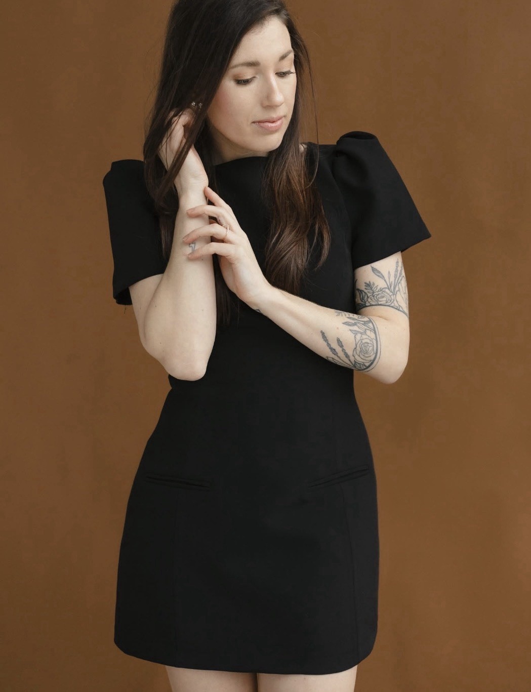 ZARA WOMAN FW25 BLACK SHORT PLEATED POCKET DRESS | 8839/777 NWT SIZE XS, S, M