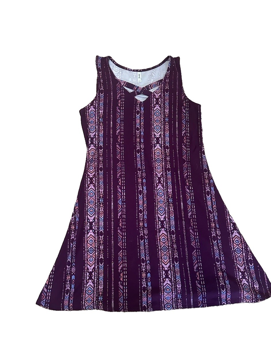 Mudd Purple Boho Aztec Sleeveless Mini Dress Small