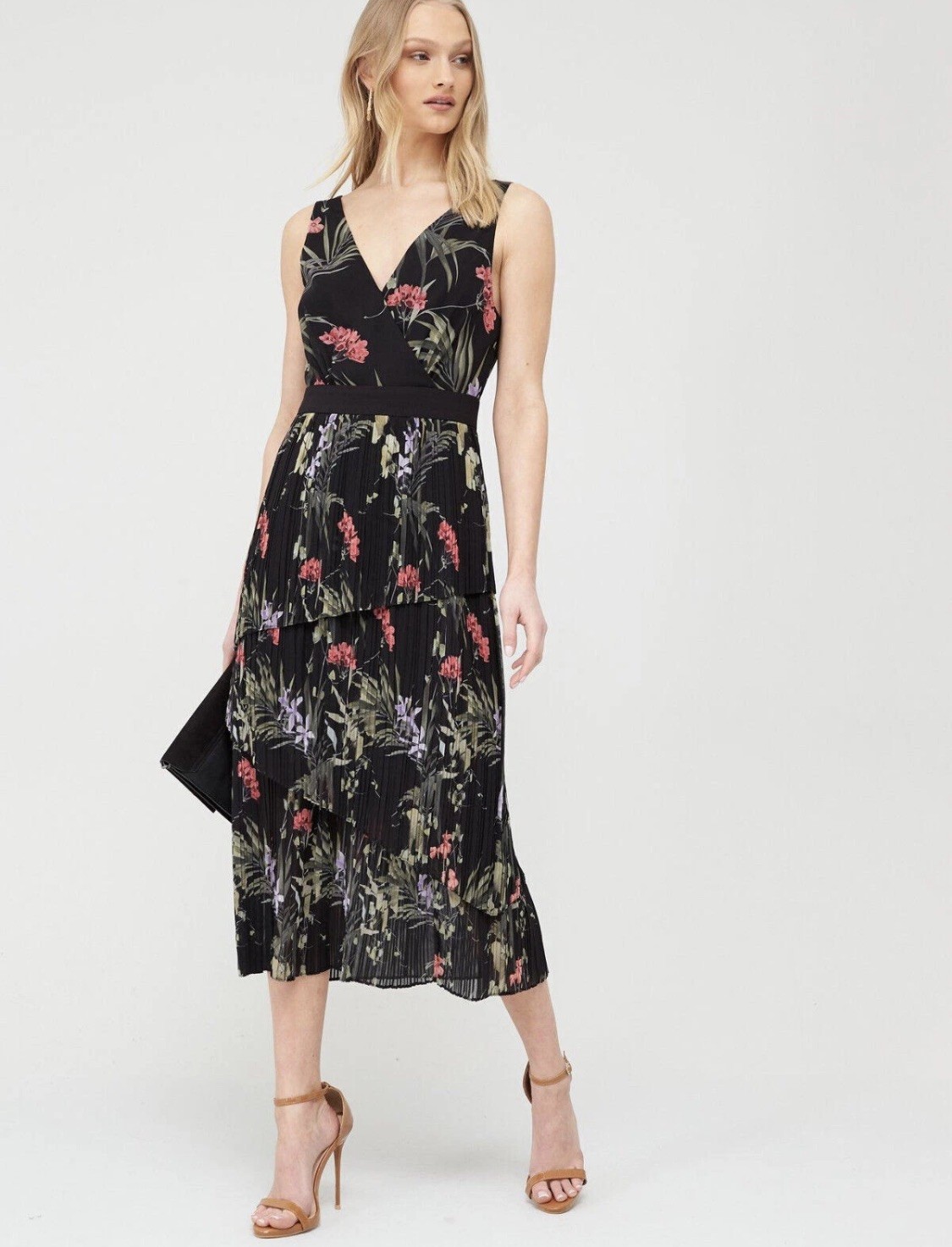 TED Baker ‘Malinae’ Floral Midi Dress size 3 12 rrp £199 wedding races cruise
