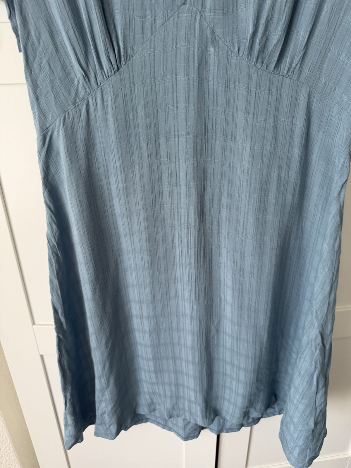 Primark Slate Blue V-Neck Short Sleeve Flutter Dress Day Mini Dress⁠ Size 14
