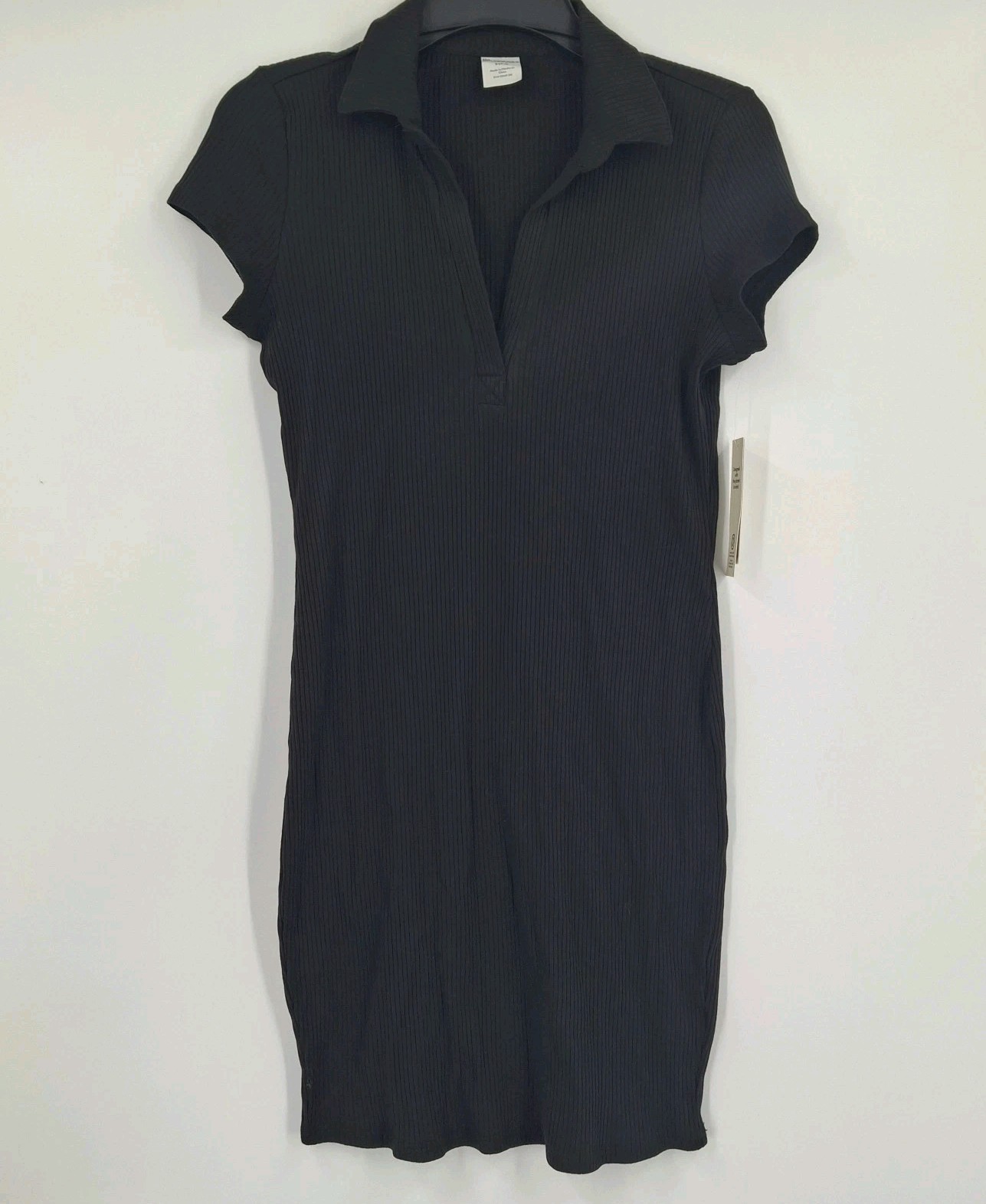 No Boundaries Ribbed Polo Short Sleeve Dress Women’s Size Small (4-6) – Black