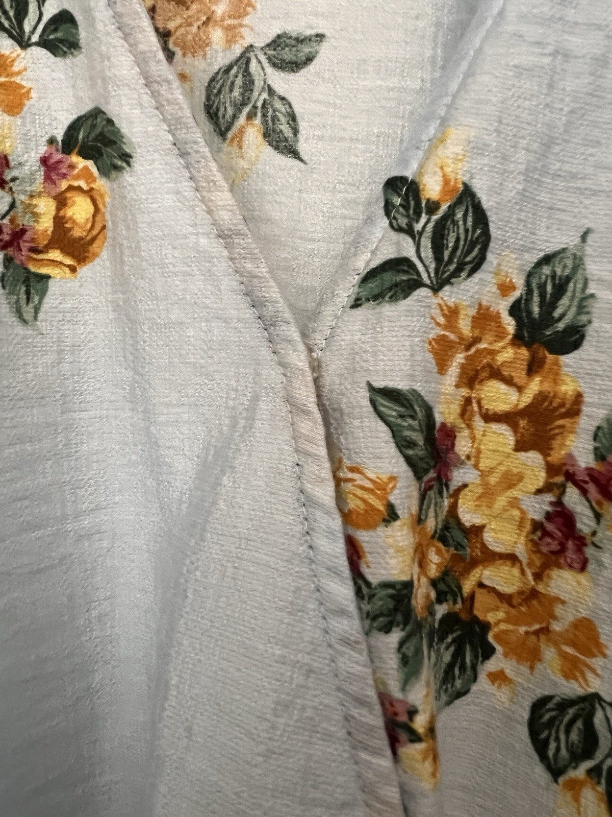 A New Day Blue Floral V-Neck Puff 3/4 Sleeve Tie Waist Maxi Dress XL Pockets