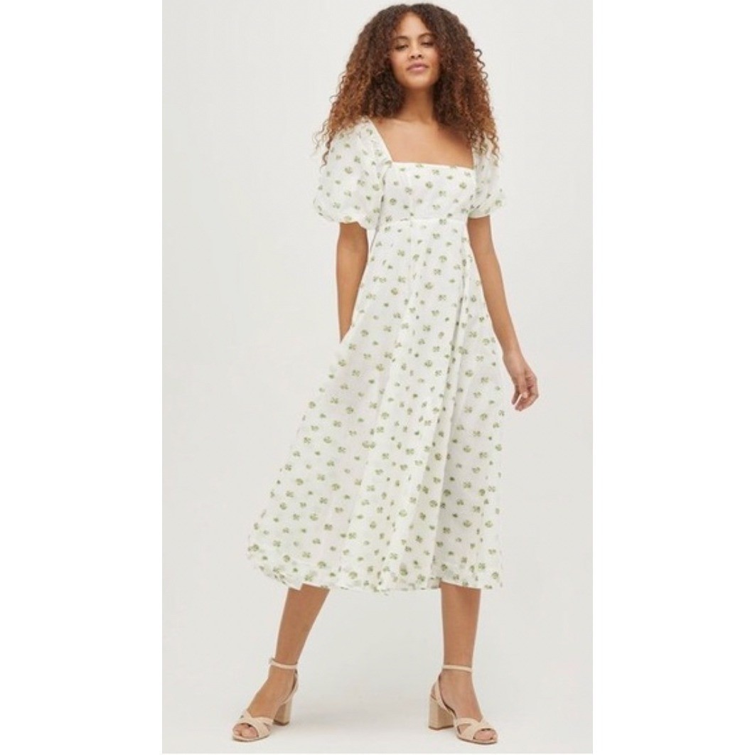 Hill House Home The Collector’s Edition Matilda Dress White Olive Coral S NWT