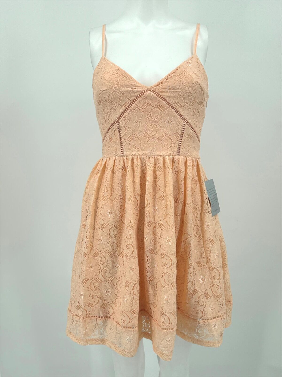 NSR Dress Beige Floral Lace Mini Women’s Sz XS NEW NWT 337