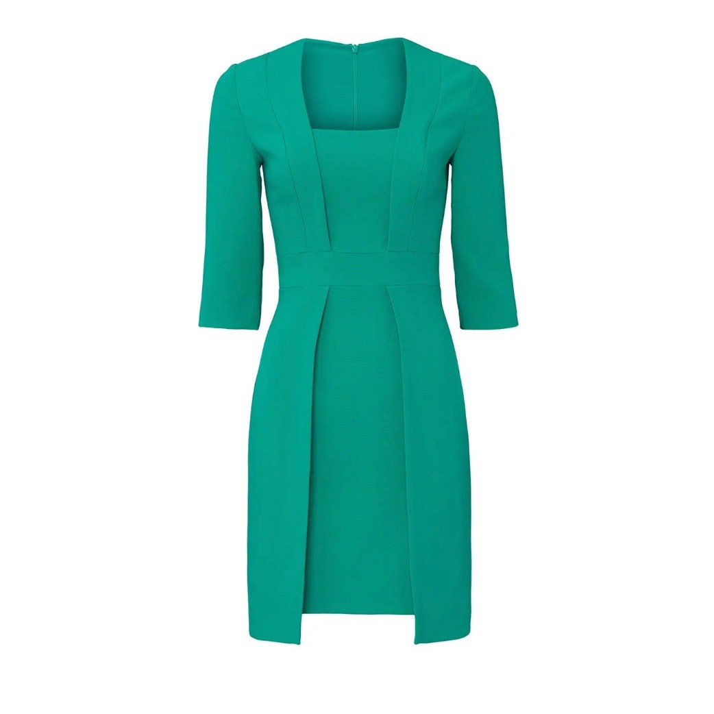 Black Halo Green Mini Sheath Dress Size 2 Career Work Professional Designer $400
