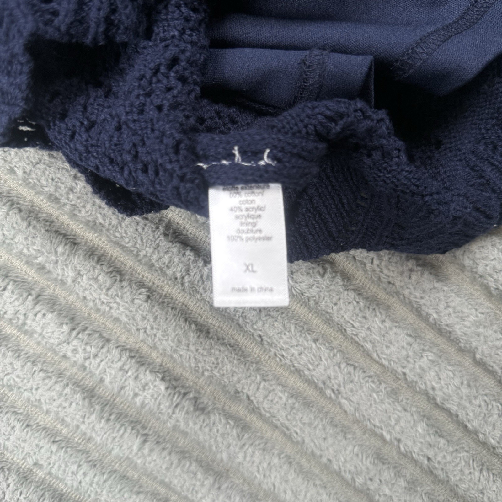Maurices Navy Blue Crochet Knit Sleeveless Dress with Back Tie Detail Sz XL NWT