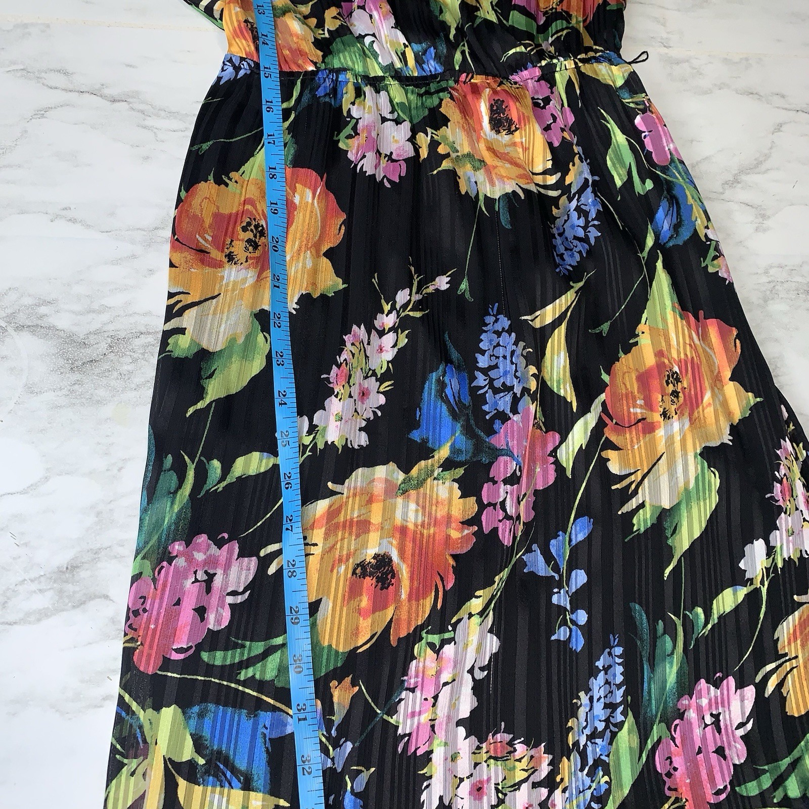 Sam Edelman Ankle Length V-Neck Maxi Silhouette Flutter Sleeve Floral Dress Sz 0