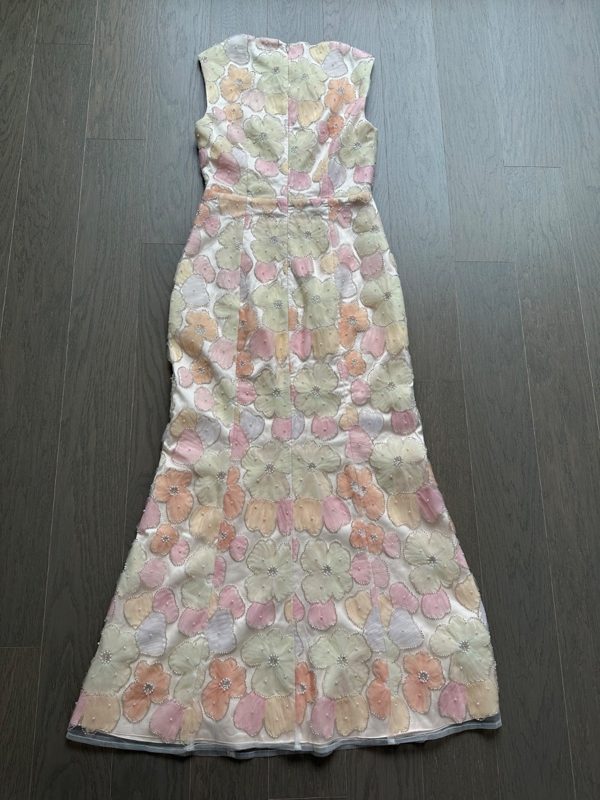 Elliatt ZARIA Yellow Pink Floral Embroidered Gown Maxi Dress – Small