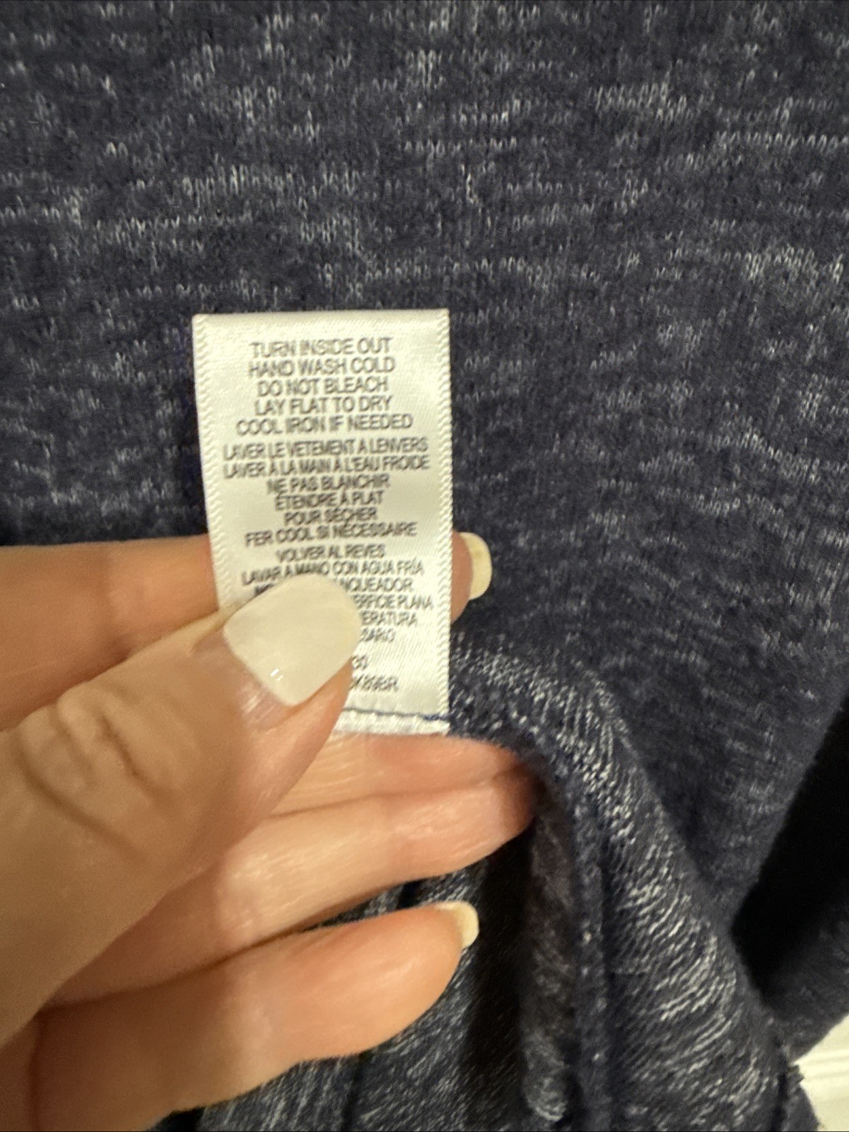 Bobeau MED Pullover Short Sleeve Knee Length Knit Dress Boho Blue Heathered EUC