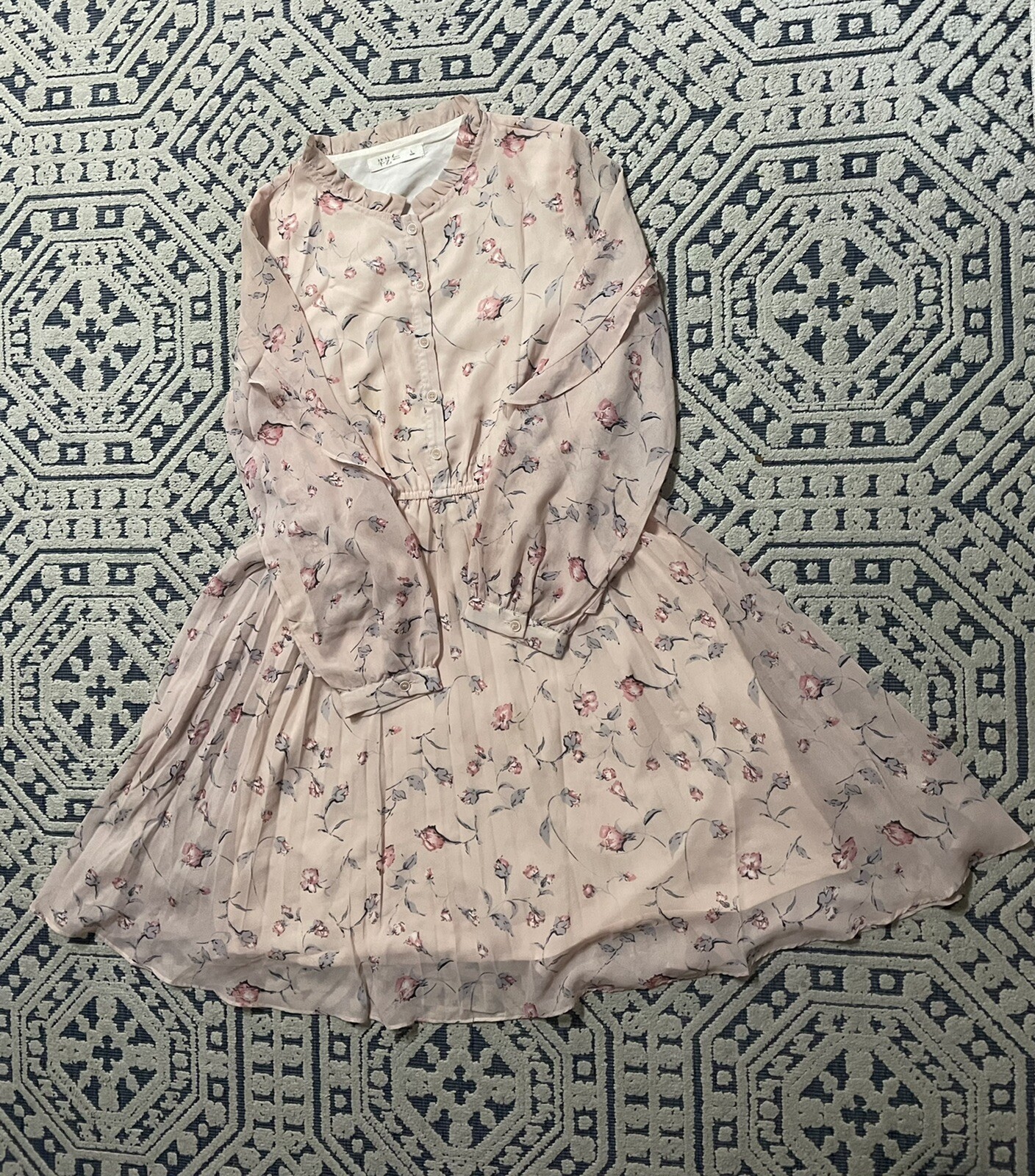 Ladies My Little Lives Lolita Kawaii Lightweight Pink Floral Dress. Size Large