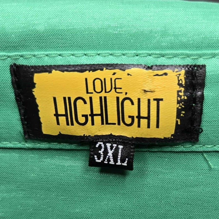 Love Highlight Green Puff Sleeve Babydoll Dress 3XL NWOT