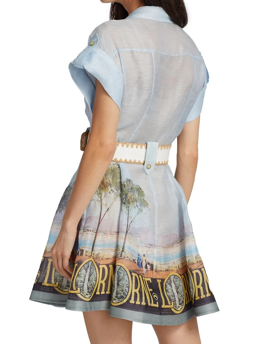 BNWT ZIMMERMANN LORNE PRINT POSTCARD SHIRT MINI DRESS – SIZE 0/4 US (RRP $1500)