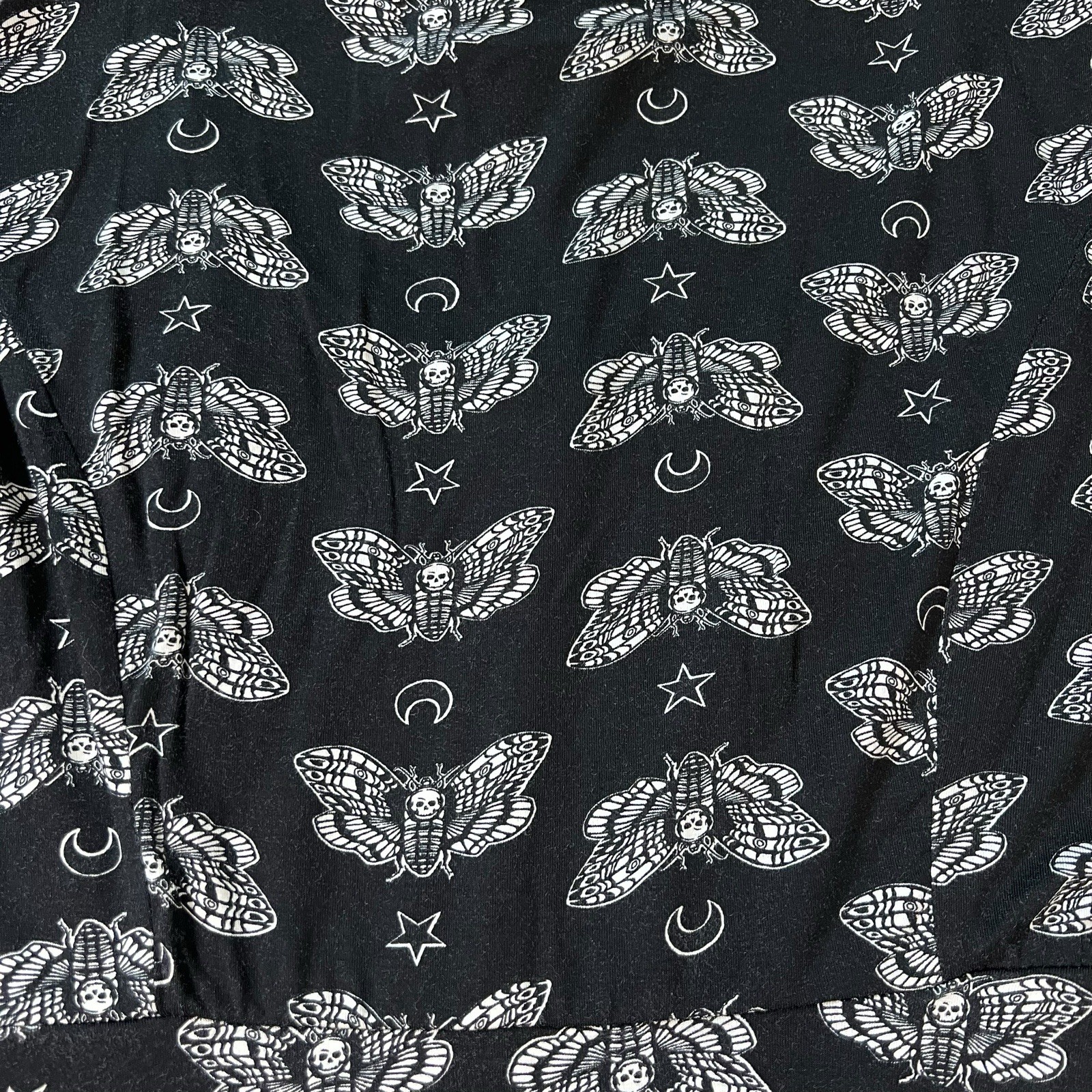 HOT TOPIC Death Moth Black Fit Flare Mini Dress Witchy Whimsigoth Fairy Sz S