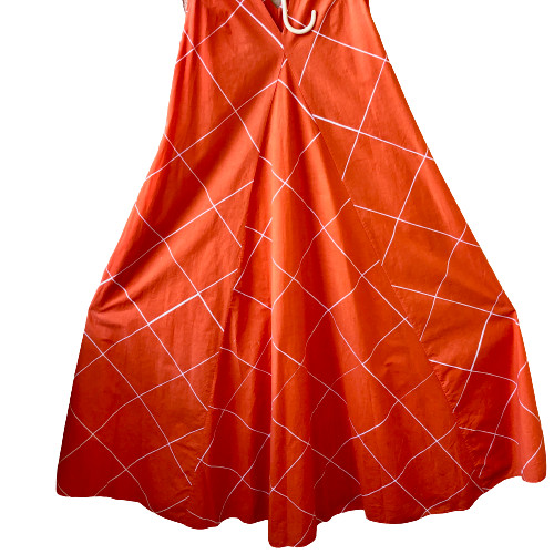 MARIMEKKO Vintage 70’s Maxi Sleeveless Dress V-Neck Finland Cotton Womens Small