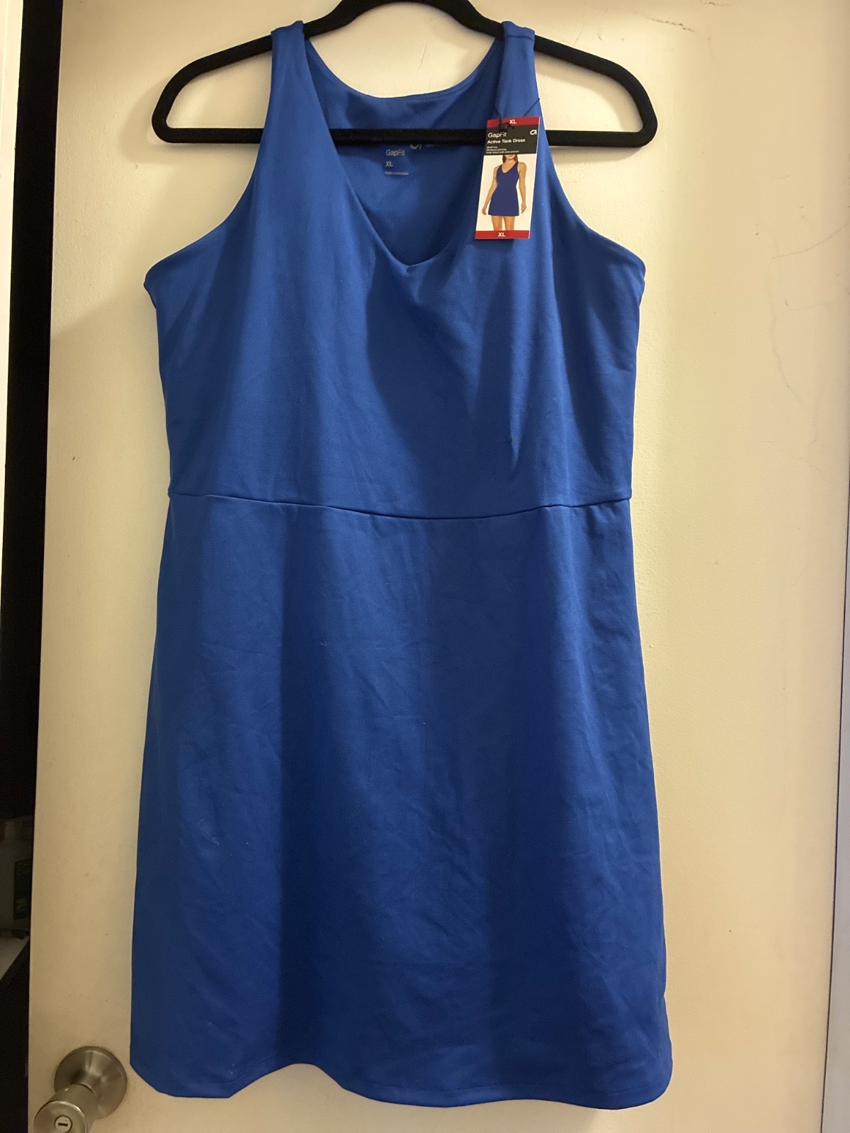 The Gap Fit Active Tank Dress Built In Shorts Womens Size XL Blue NWT