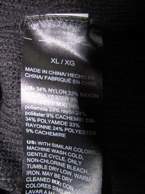 WHITE HOUSE BLACK MARKET ~ Size XL ~ Black Cashmere Blend Sweater Knit Dress a94