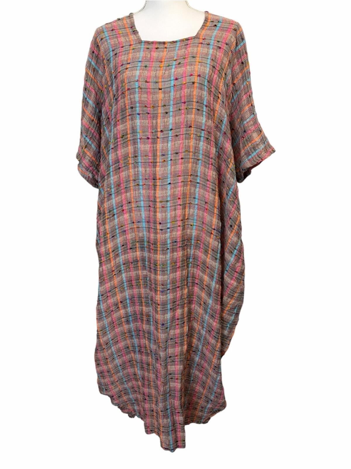 Annikki Karvinen Handmade in Finland Caftan Maxi Dress One Size Multicolor