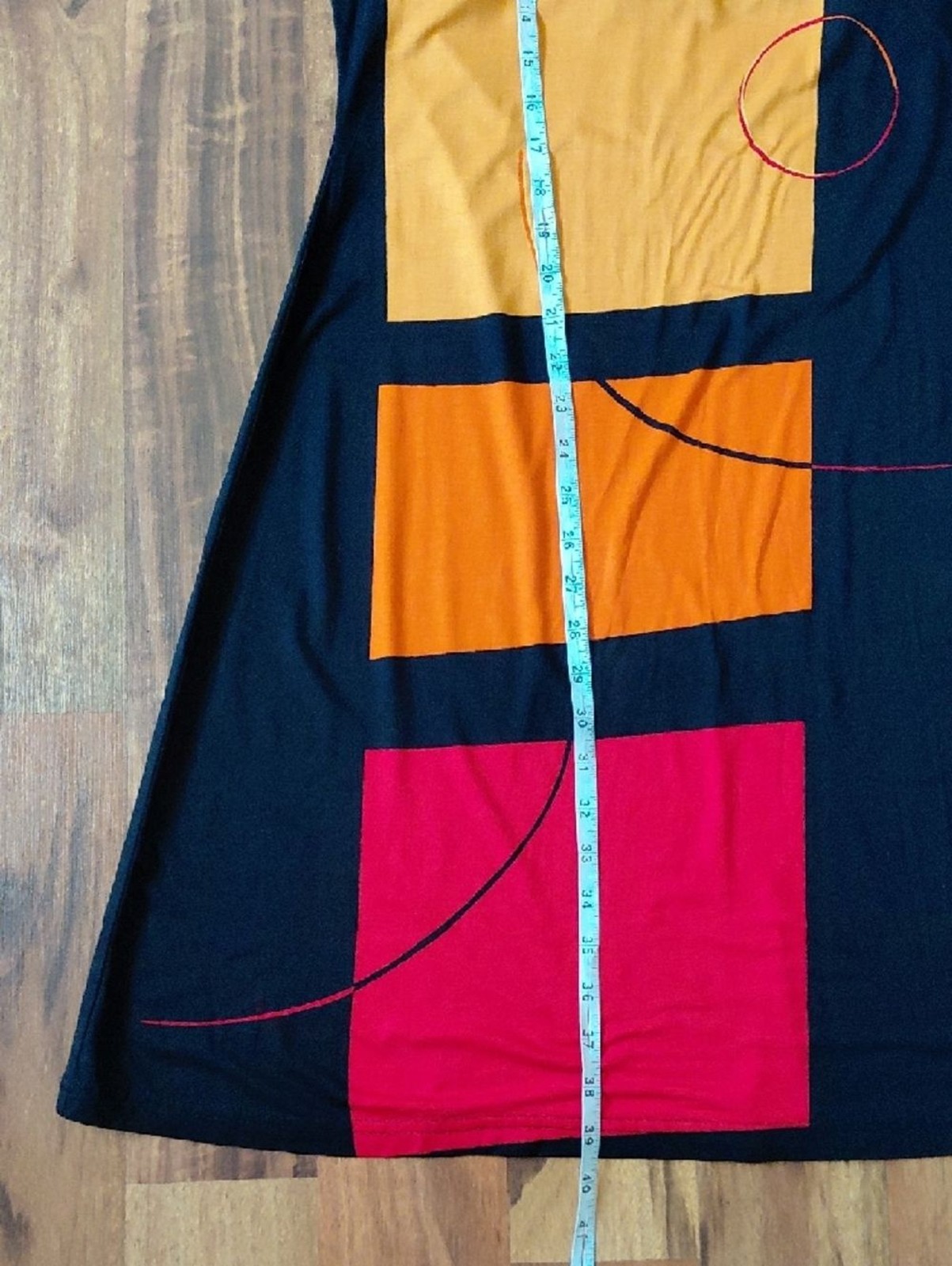 Joseph Ribkoff Artsy Colorblock Shift Dress Halter Black Red Orange Sleeveless