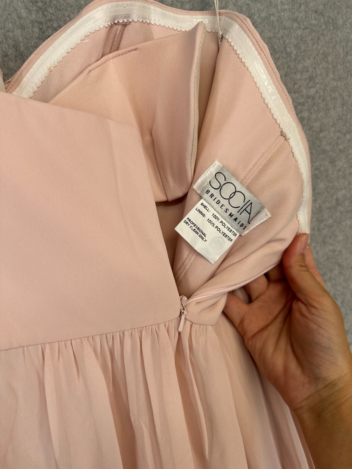 Social Bridesmaids Gown 2 Blush Pink Chiffon Strapless Sweetheart Dress NWT