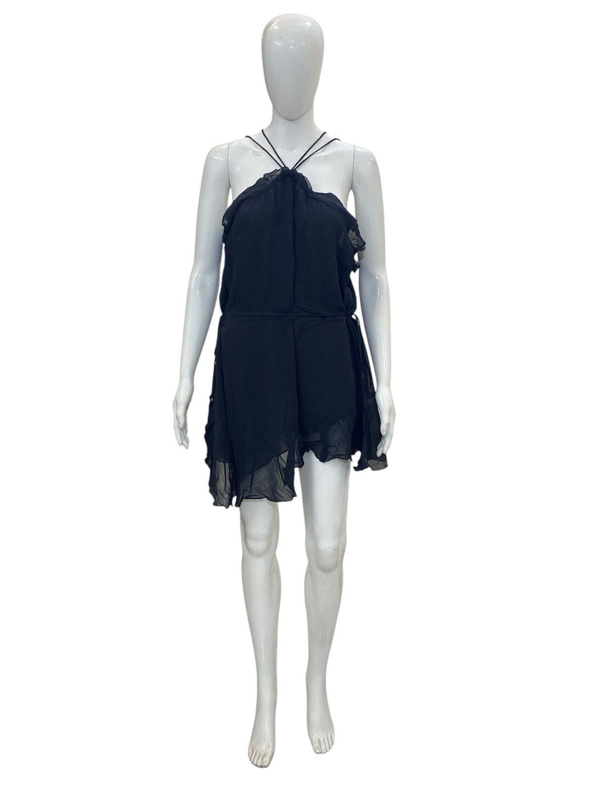 Isabel Marant Etoile Women’s Betty Spaghetti Strap Ruffle Short Mini Dress S 34