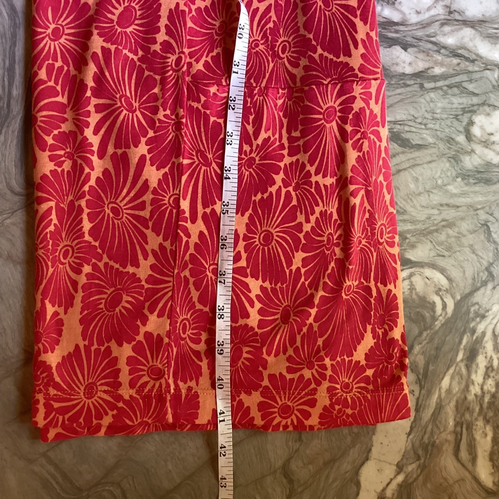 Nomadic Traders Pink Orange Floral Cowl Neck Rayon Sheath Dress Womens Large