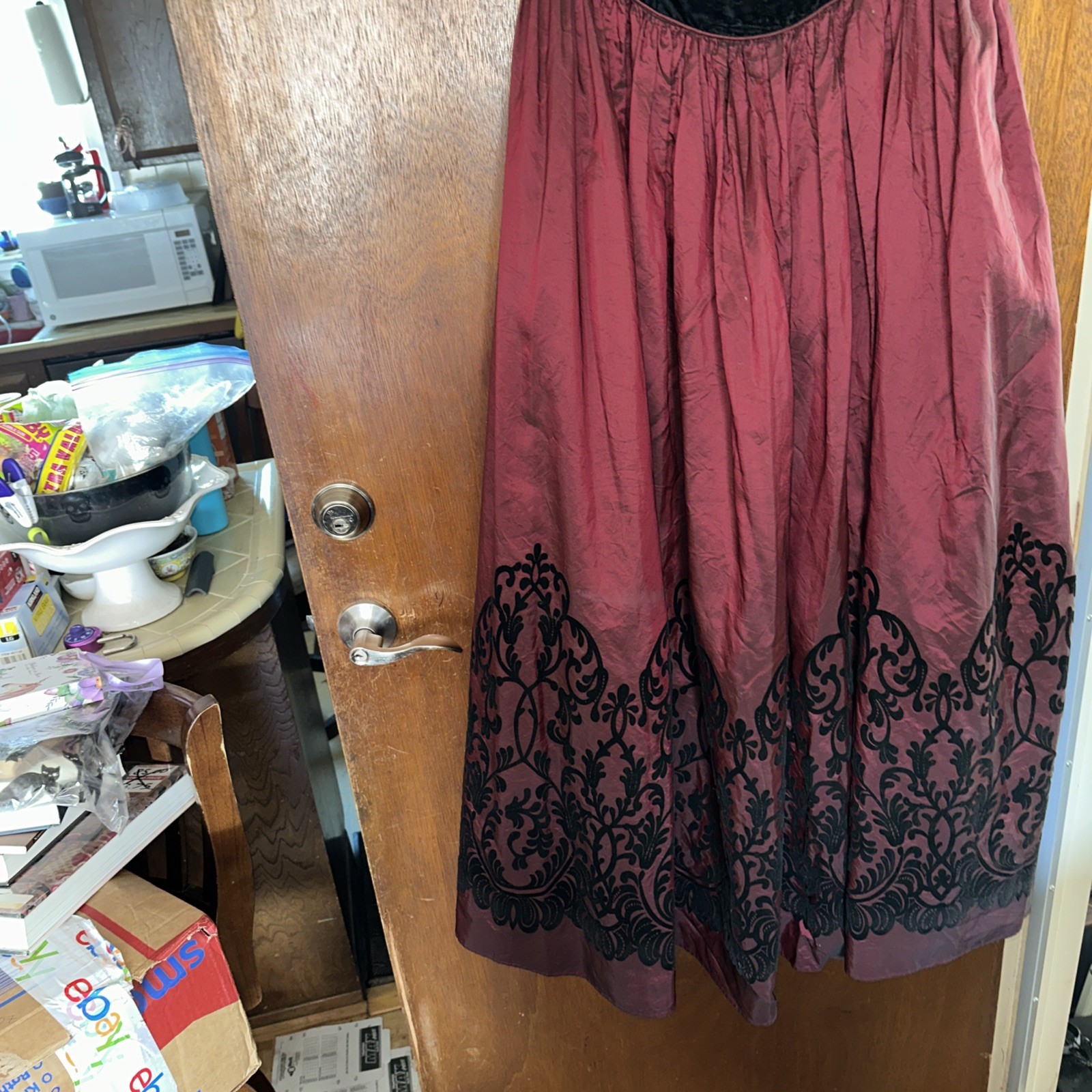 SCOTT MCCLINTOCK velvet Satin Baroque Regrncy Core Skirt Waist Small Med