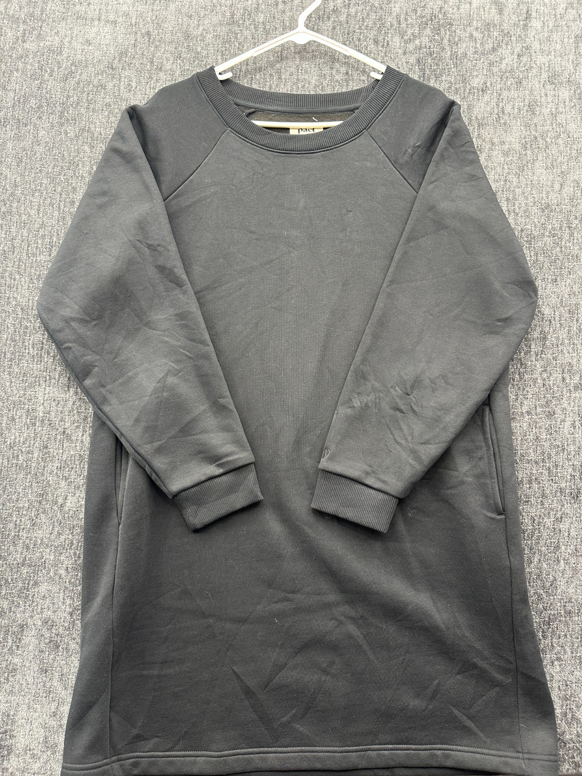 Pact Courtside Sweatshirt Dress Womens XL Black Fleece Raglan Sleeve Warm Cozy