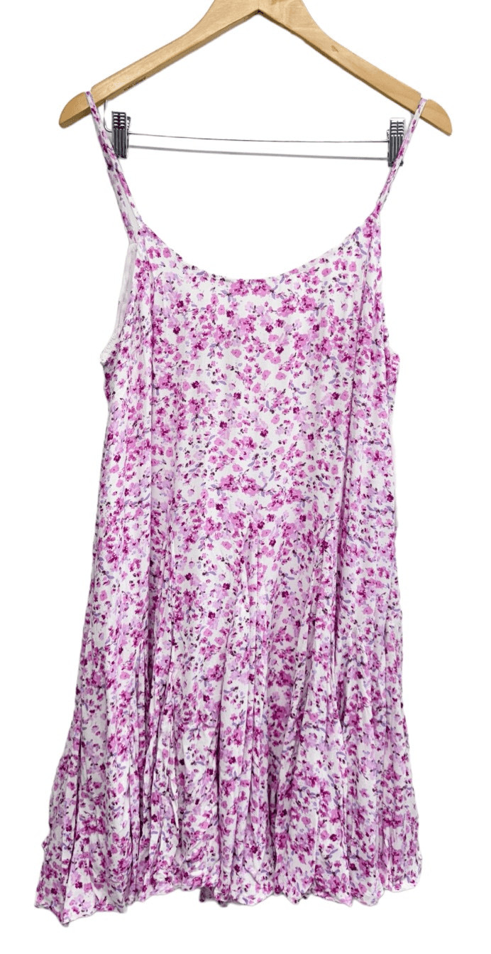 AQUA Mini Dress Size Medium Spaghetti Strap Floral Pink White NEW