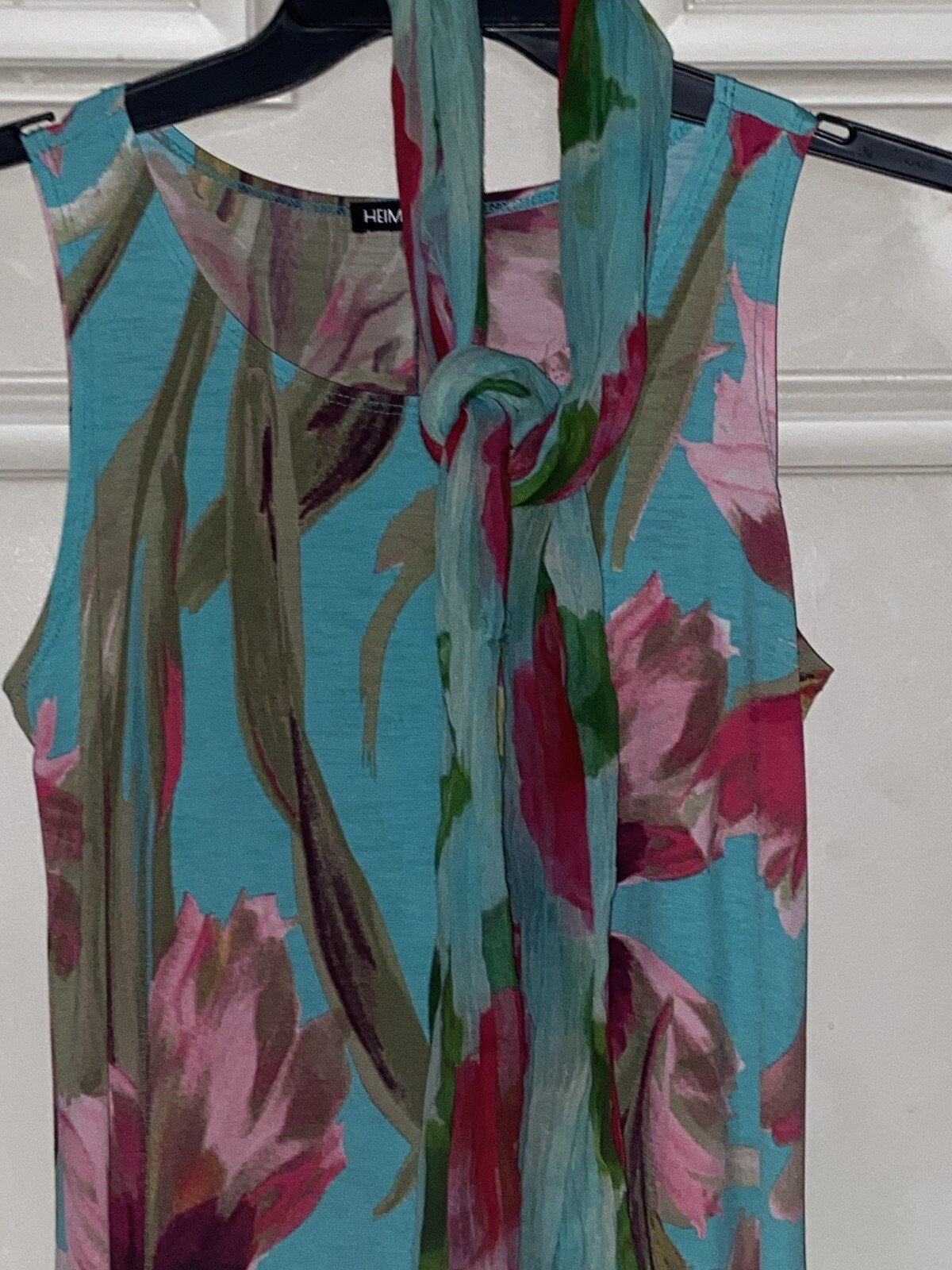 Heimish USA Multicolor Floral Hawaiian Dress W Scarf & Pockets SZ S NWOT