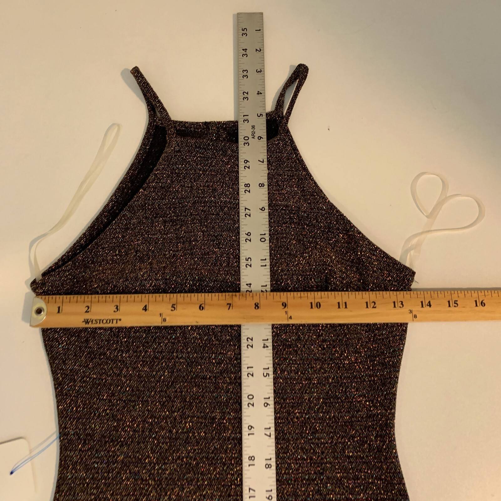 Ibiss Dress Womens XS Extra Small Muti Glare Retro Sparkle Bodycon Mini Halter