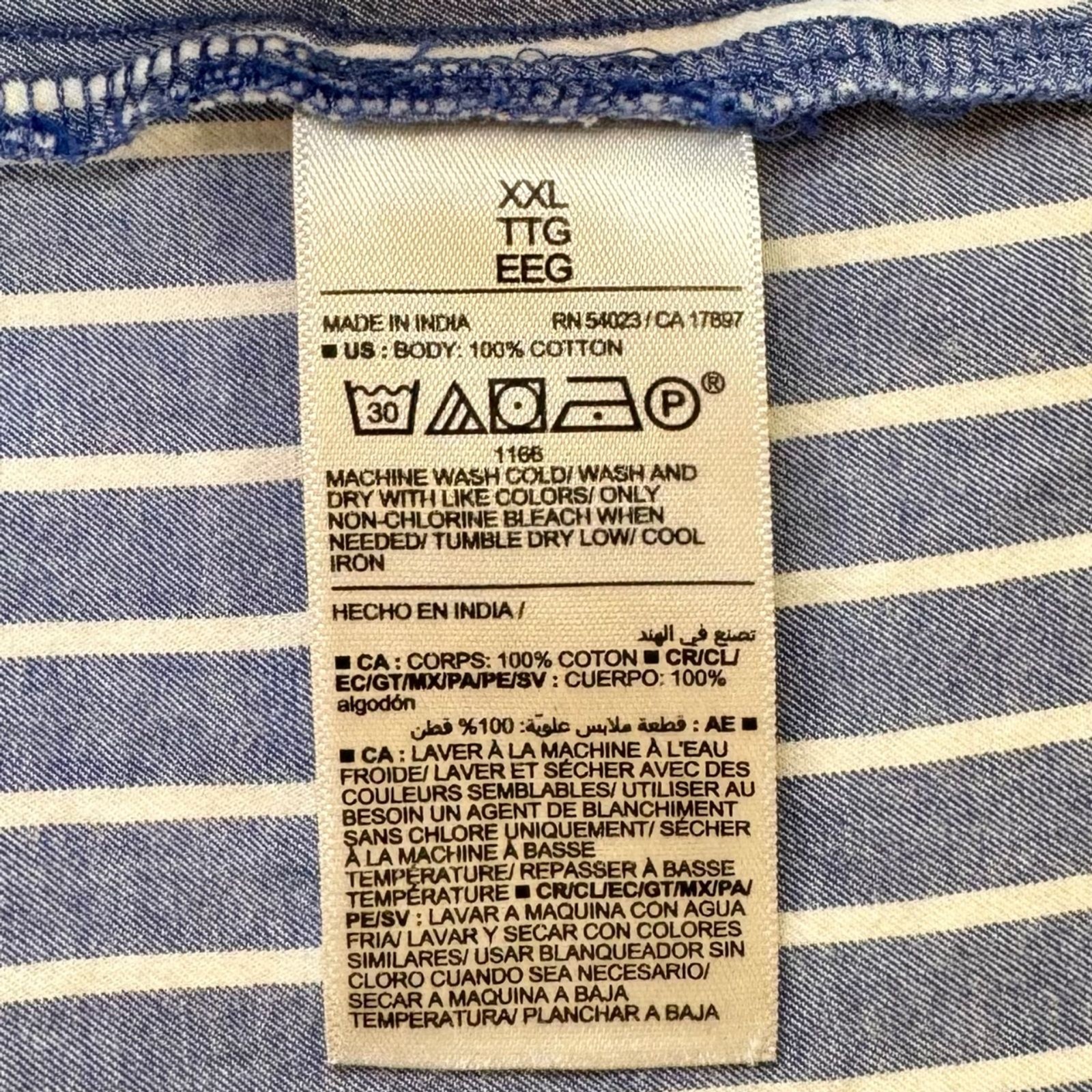 Old Navy Short-Sleeve Shirt Dress XXL Blue White Stripe 100% Cotton 796141