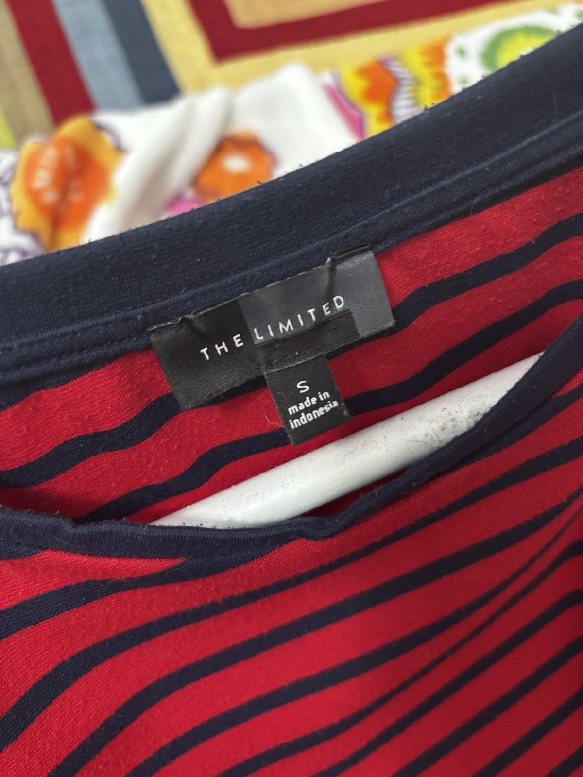 The Limited Red & Blue Striped A Line Dress