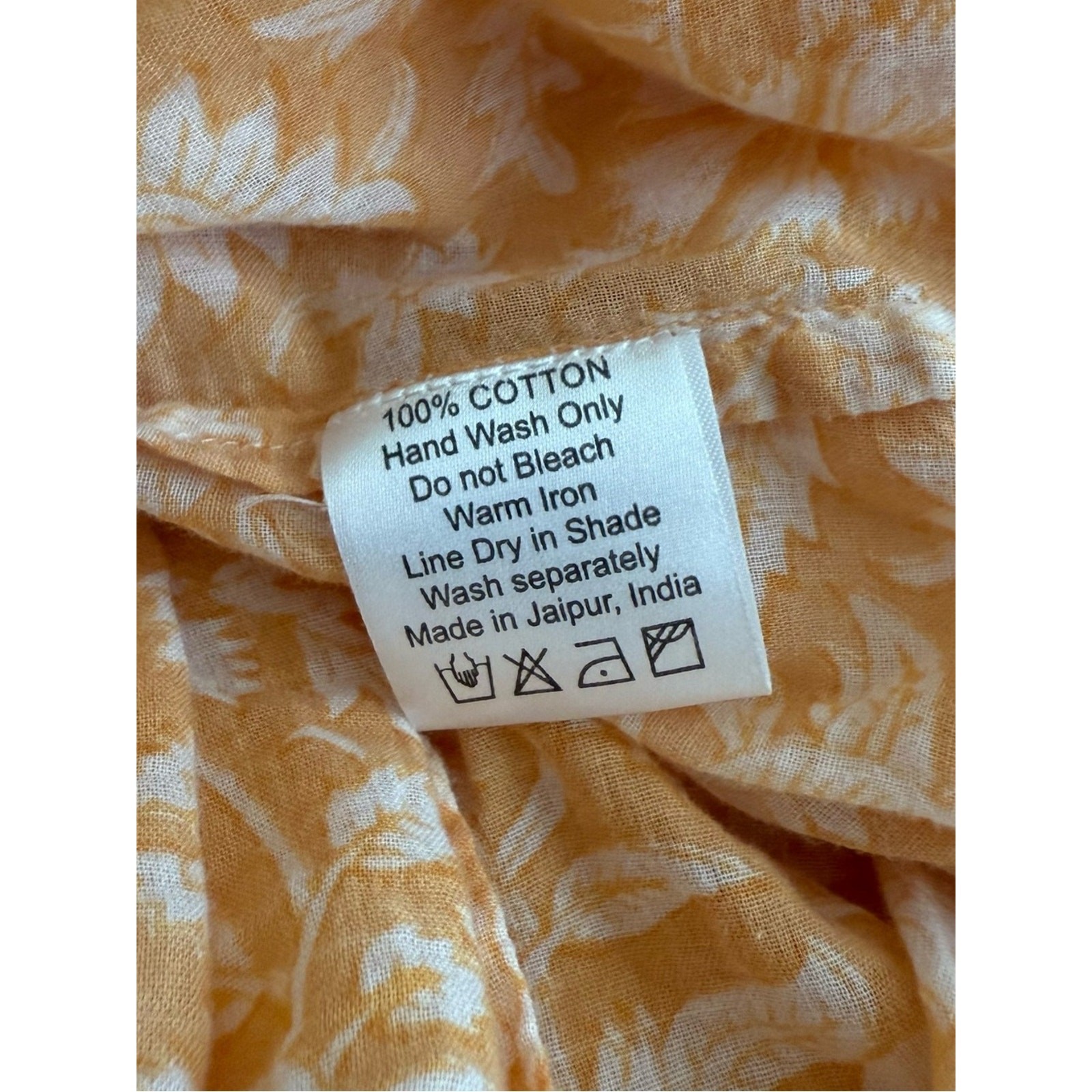 Daughters Of India Kyra Midi Dress in Tangerine Creamsicle Large Cotton Oversize