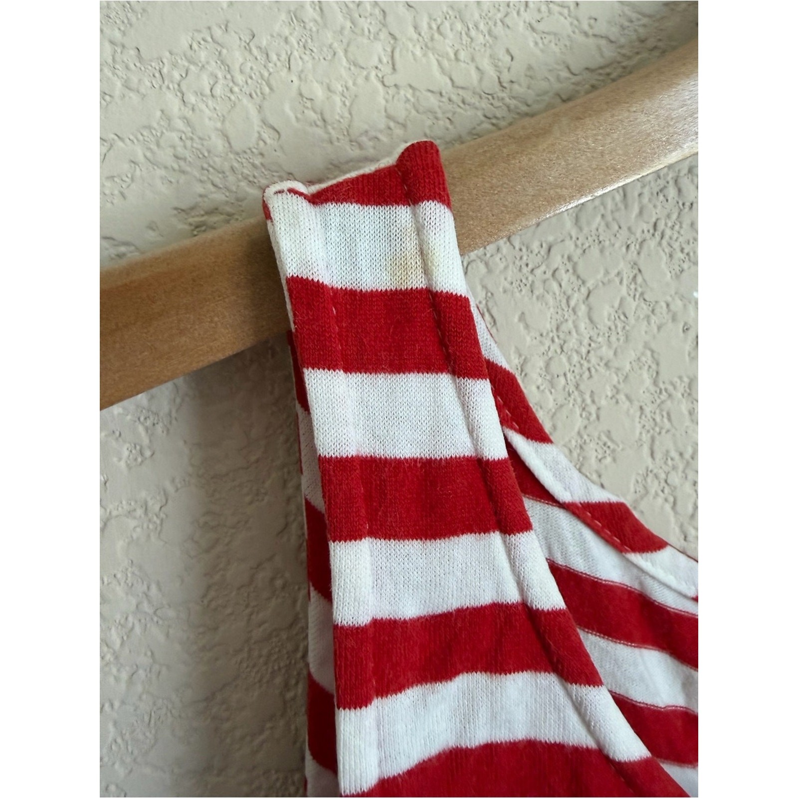 Marimekko Finland Tasaraita Red White Stripe Cotton Tank Maxi Dress S/M Resort