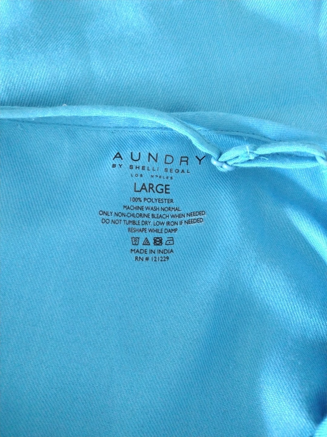 Laundry Shelli Segal blue adjustable spaghetti strap lightweight mini dress Sz L