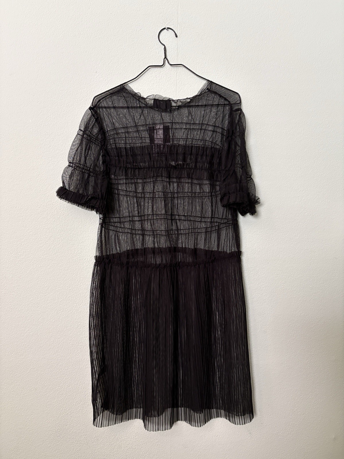 Topshop Petite Sheer Black Dress Size 10 Grunge Goth Alternative Festival Emo