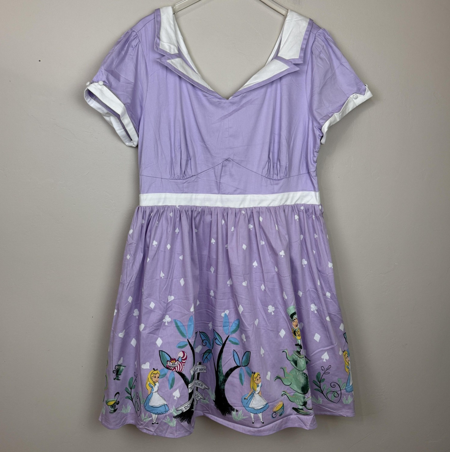 Torrid Disney Alice In Wonderland Dress Womens 18 Tea Party Skater Retro NEW