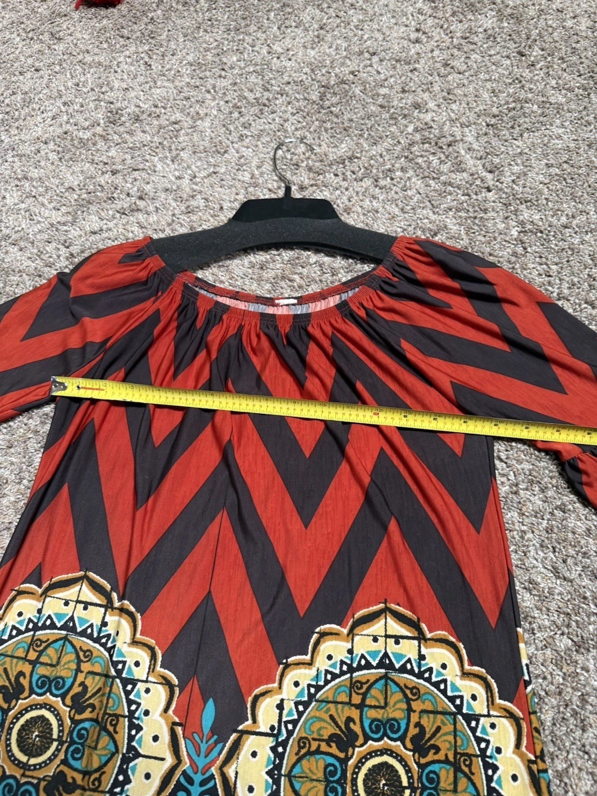 Women’s Dress Stretchy Small Red Black Straight Knee Length