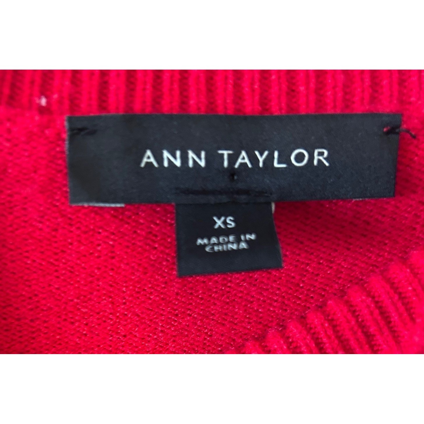 Ann Taylor Red Mock Neck Short Sleeve Knit Midi Dress With Belt Size XS