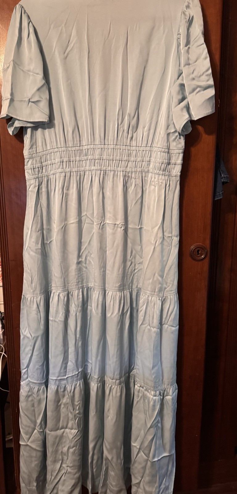 Quince washable stretch silk tiered maxi dress XL NWOT