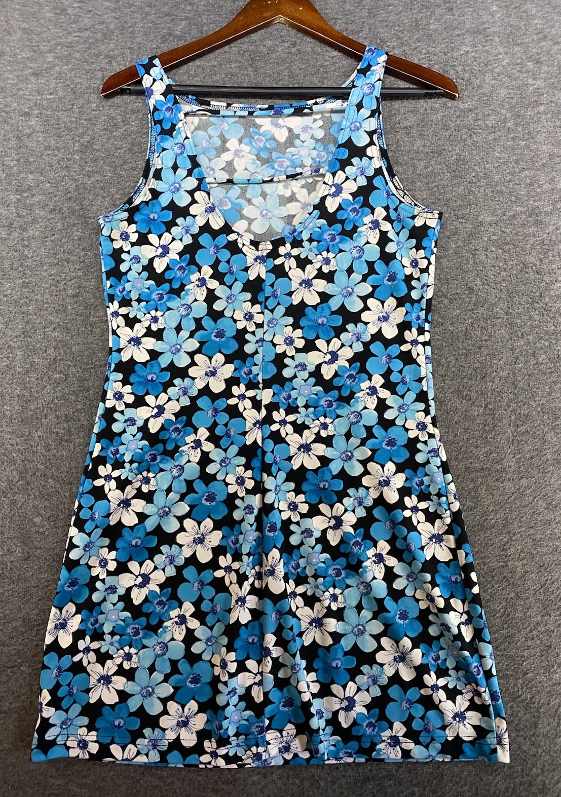 Byer Too! Blue Sleeveless Floral Dress Women’s Size Medium