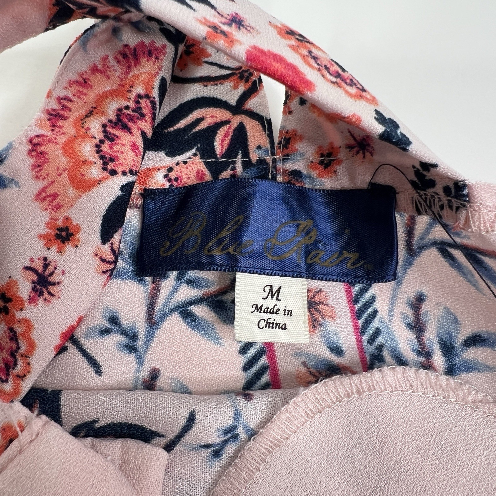 Blue Rain Women’s Midi Sleeveless Short Floral Pink Dress Size M