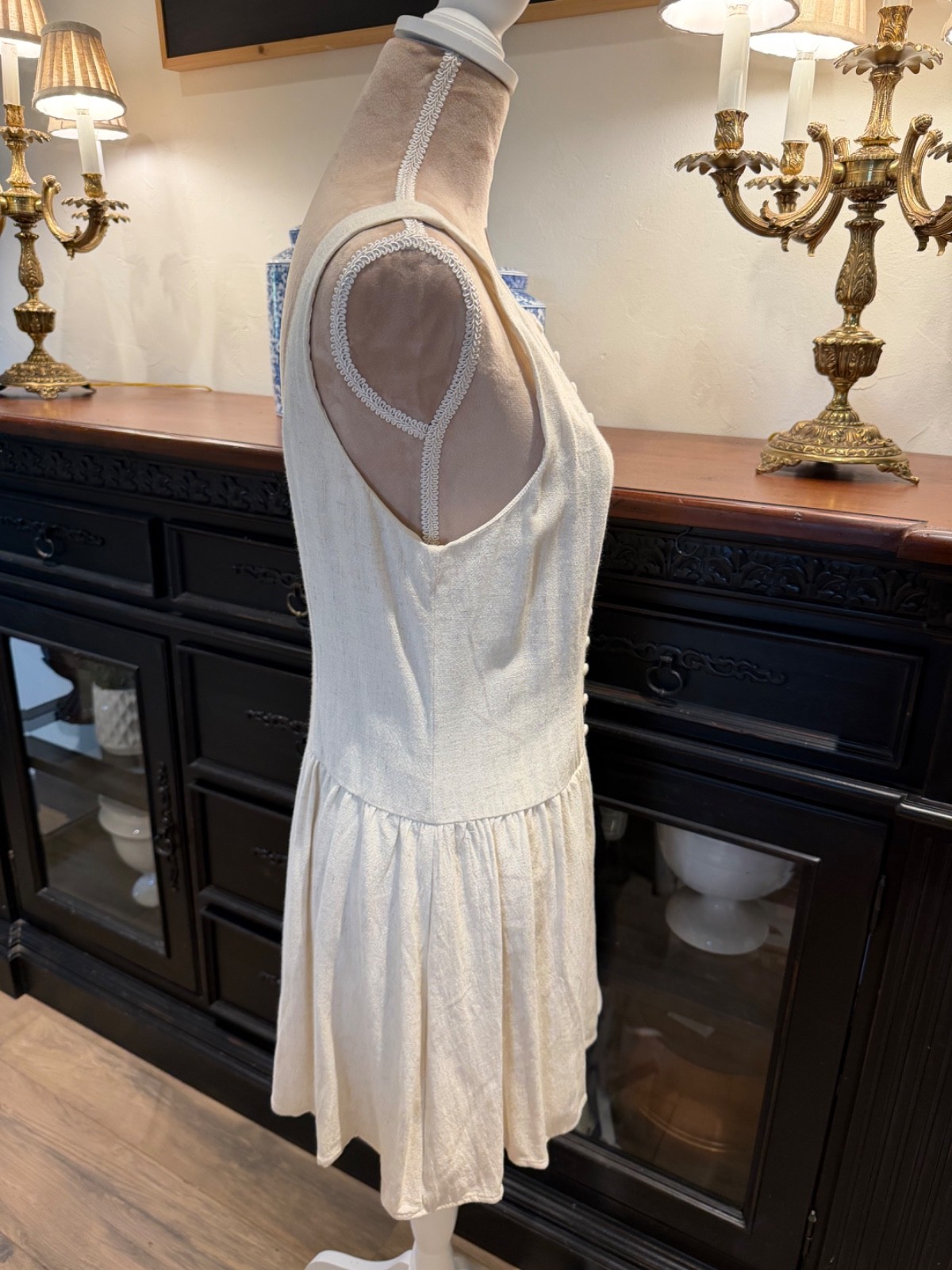 NWT Altar’d State Womens Sleeveless Mini Dress Button Detail L/XL MD1081C-1 #503