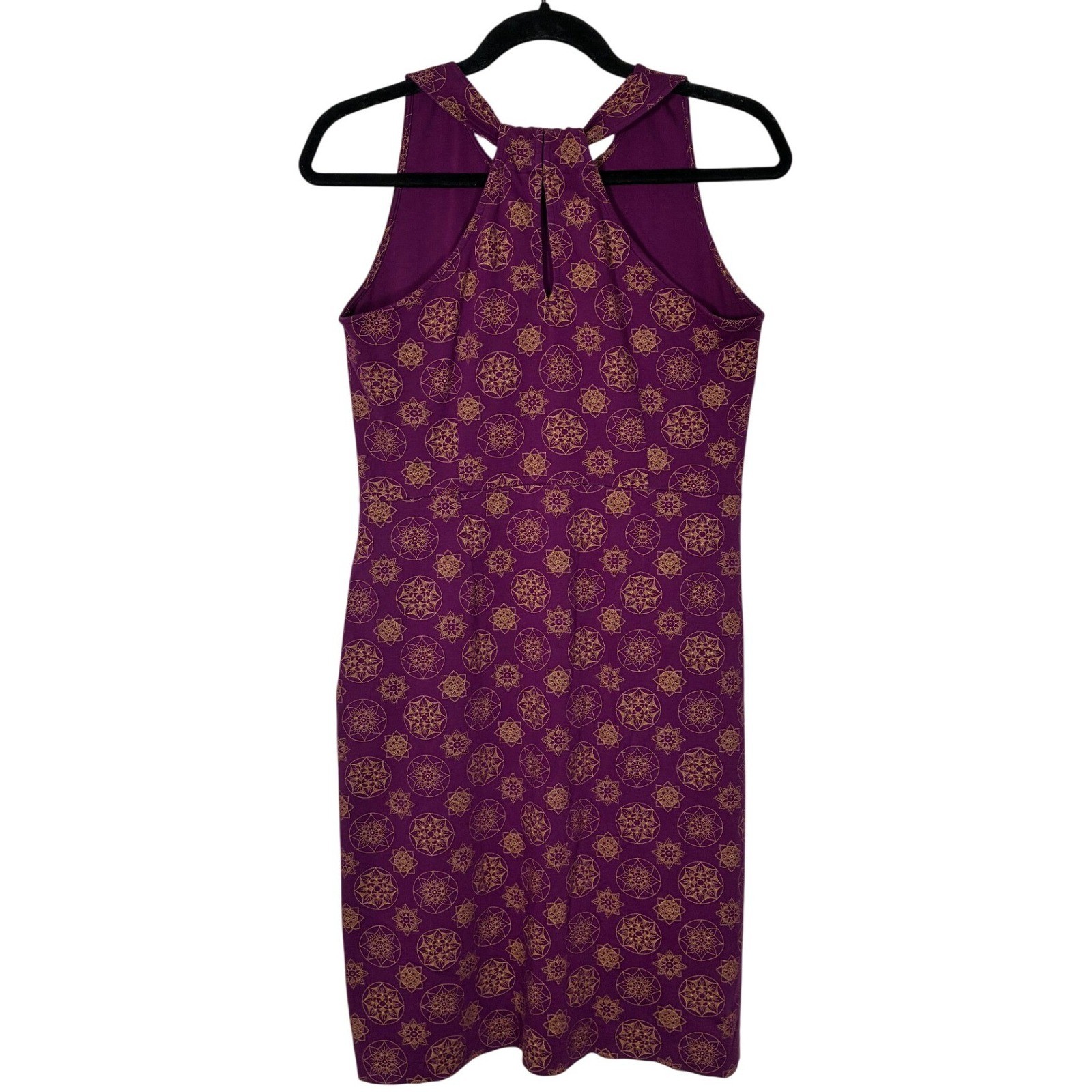 Fair Indigo Organic Pima Cotton Mandala Print Sleeveless Dress Medium Halter